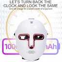 LED Face Mask, 7 Colors LED Face Light Therapy Mask, Red Light Therapy Mask Facial Beauty, Rechargeable LED Face Mask for All Skin Types, Anti-Aging, Rejuvenation, Brightening Skin, Firming