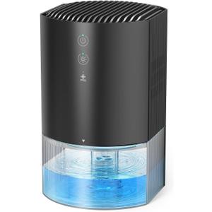 Small Dehumidifiers for Bathroom, Bedroom, Dorm Room, Home, RV, Closet, Wardrobe, Office, Portable Dehumidifier with Auto Shut Off, Auto Defrost, Colorful Light, Ultra Quiet, Energy Saving, 35 OZ (Blue)