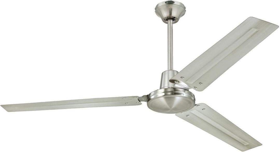 Westinghouse Lighting 7861400 Industrial 56-Inch Indoor 3 Blade Ceiling Fan in Brushed Nickel, Steel Blades