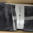 Tommy Hilfiger - Blanket, Ultra-Soft Plush Throw Blanket for Bed or Couch, Cozy Bedding with Solid Reverse & Tailored Hem, Medium Weight for Year Round Comfort (Dumbo Windowpane Grey, 50" x 70")