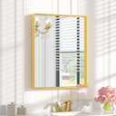 Keonjinn 24x30 Inch Gold Bathroom Mirror for Over Sink, Vanity Mirror