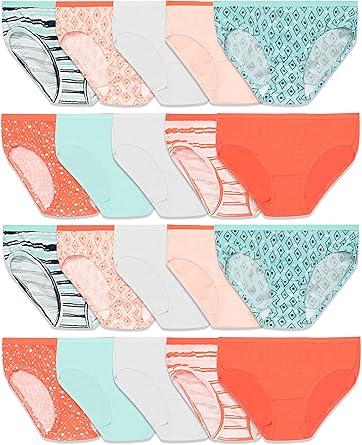 Fruit of the Loom Girl's Cotton Hipster Underwear Hipster Panties
 (8, 20 Pack - Fashion Assorted)