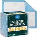 MED PRIDE Disposable Underpads 23'' X 36'' (25-Count) Incontinence Pads, Chux, Bed Covers, Puppy Training | Thick, Super Absorbent Protection for Kids, Adults, Elderly | Liquid, Urine, Accidents