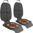 HEYTRIP Car Seat Protector, 2 Packs, Rear-Facing/Forward Facing Car Seat Mat for 0~12 Years Old Children, Waterproof, Easy Cleanup, Non-Slip, Fit Most Car Seats(Dark Grey Orange)