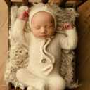 Newborn Photography Props Bed Prop Brown Rustic Mini Wooden Bed for Baby Photography, Infant Photoshoot Posing Prop for Newborn Sessions