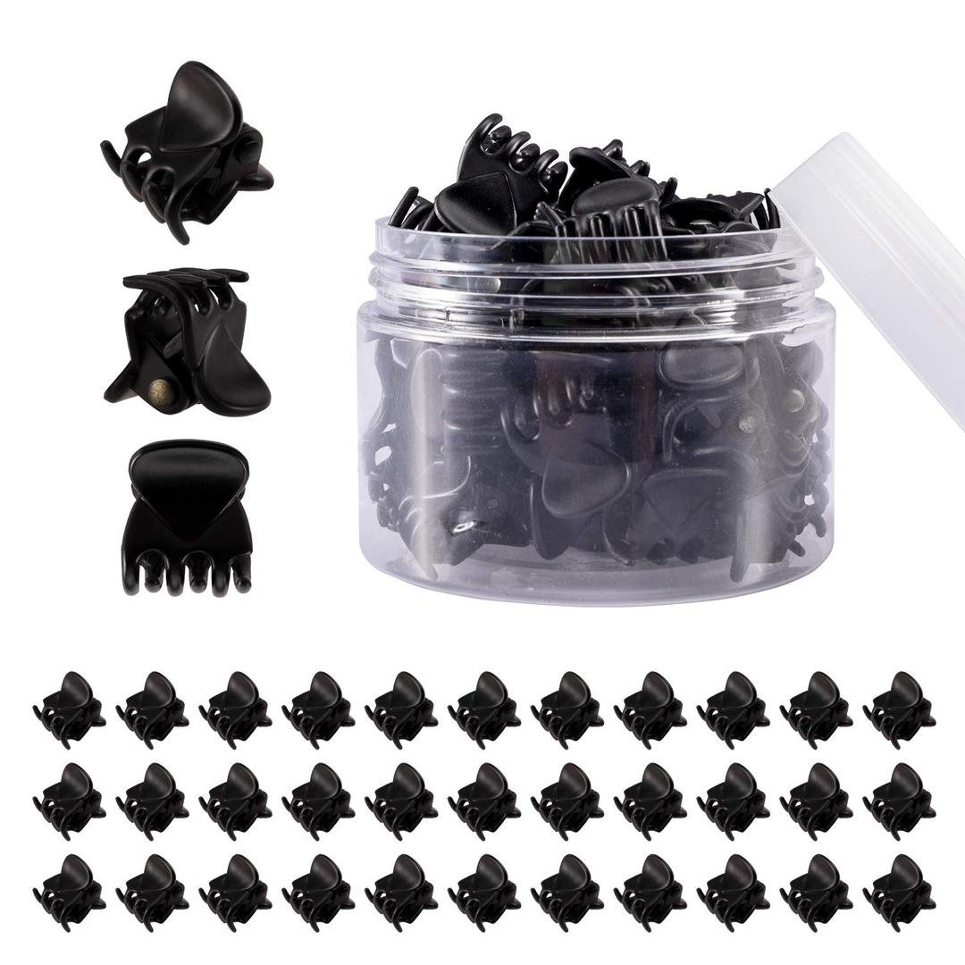 YOHAMA 36 PCS Black Mini Hair Claw Clips Great for Design Kids and Adult Hairstyles Decoration Buns, Pining Bangs Strong Grip Multifunction Clamp Clips.