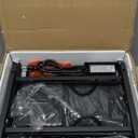 TUTOTAK Small Narrow LED End Table with Charging Station, Side Table Outlets, Nightstand with 2 Cloth Drawers, Set of 2, Couch Table, for Living Room, Bedroom, Bedside, Black TB01BK056