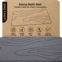 Stone Bath Mat Non-Slip Diatomaceous Earth Shower Mat, Super Absorbent & Quick-Drying Bathroom Floor Mat, Easy-to-Clean Diatomite Bath Stone for Safer, Dryer Steps (23.6" x 15.4", Gray)