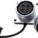 WEIPU WS24 4-Pin Aviation Circular Connector, 25A Threaded Coupling, Panel Mount Dustproof Male Plug & Female Socket, Industrial Electrical Connector