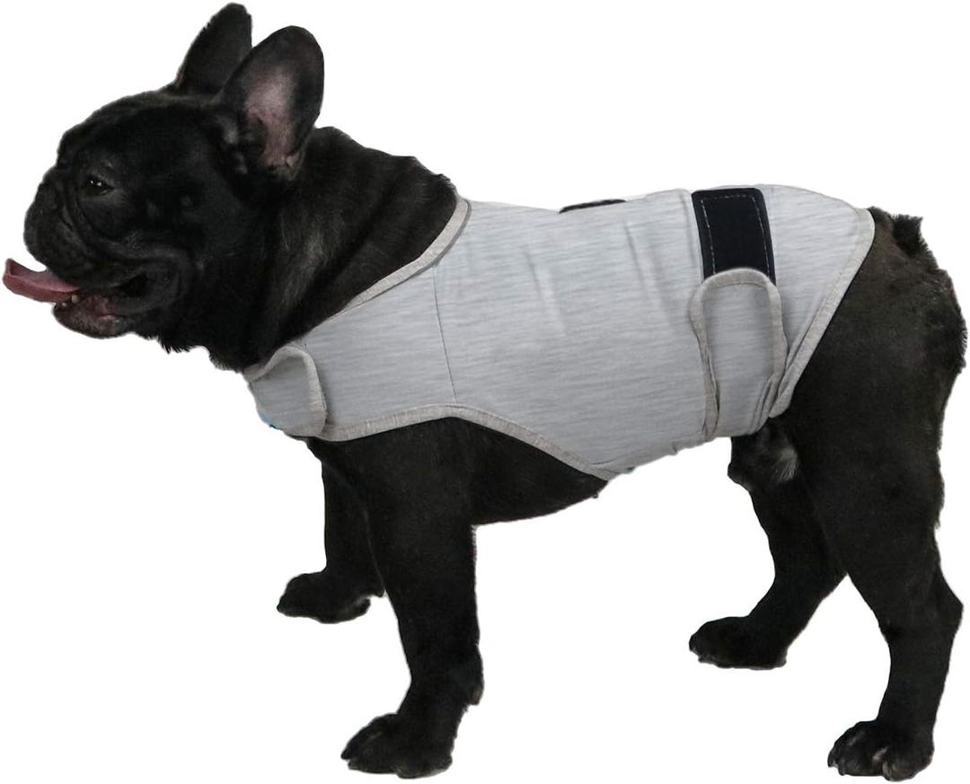 Comfort Dog Anxiety Relief Coat, Dog Anxiety Calming Vest Wrap for Thunderstorm,Travel,4th of July Fireworks,Vet Visits,Separation Anxiety Relief for Dogs (Medium (Pack of 1), Light Gray)