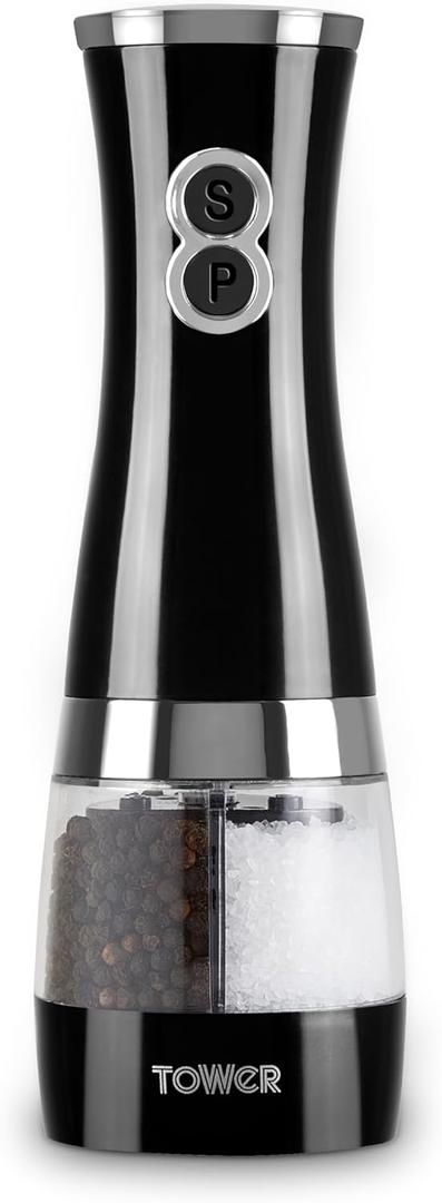 Tower Duo Electric Salt/Pepper Mill, Black