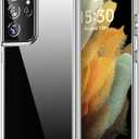 HOOMIL Case for Samsung Galaxy S21 Ultra (ONLY 6.8-Inch), Non-Yellowing, Drop Protection, Anti-Scratch Transparent Hard Back Phone Cover - Crystal Clear