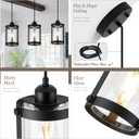 Black Pendant Lights Kitchen Island, 1-Light Modern Mini Hanging Light Fixtures with Clear Glass, Farmhouse Kitchen Pendant Lighting Over Island for Sink Dining Room, OS-3014-1PBK