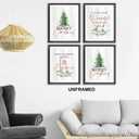AEHIE Its The Most Wonderful Time of The Year Christmas Wall Art,Pine Tree Pictures Poster Prints for Office Farmhouse Bathroom Decor,Merry Christmas Themed Decor Wall Art Unframed 4pcs (12x16 in)