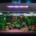 Sieral Aquarium Lids Polycarbonate Canopy with LED Light Without Center Brace Aquariums Cover Fish Tank Lid with a Hook Knife(Black,36x18in)