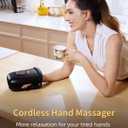 FIT KING Cordless Hand Massager with Compression & Heating, Fingers Wrap Massage for Arthritis Pain and Carpal Tunnel, Large Space for Both Men and Women (Black)