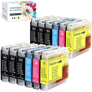 F FINDERS&CO LC51 Ink Cartridges Replacement for LC-51 Series Ink Work with Brother DCP-130C DCP-330C DCP-350C MFC-240C MFC-440CN MFC-685CW MFC-465CN MFC-665CW Printer (6BK 2C 2M 2Y, 12-Pack)