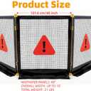 Heavy-Duty 3-Section Debris Containment Mesh Barriers - Portable Safety Barrier with Nylon Coated Mesh & Metal Frame for Controlling Chips, Grinding, Stumps, Brush