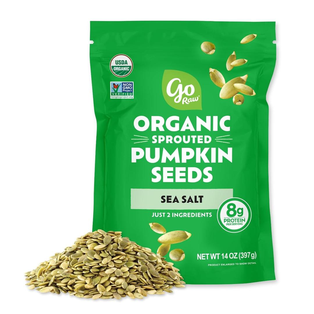 Go Raw Organic Sprouted Pumpkin Seeds, 14 Oz, 6 pack, BBD 05/14/2026