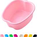 AXLOFO Foot Soaking Bath Basin, Large Plastic Foot Soaking Tub, Feet Massage Feet Bath Bucket, Great for Getting The Dead/Old Skin Off Your Foots (pinkbasin)
