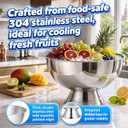 meekoo 4 Pack 13L Large Ice Bucket, Stainless Steel Champagne Bowl with Scoop, Silver Drink Beverage Tub for Parties, Cocktail Bar, Chilling (EXP 12/31/56)