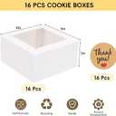 TOMNK 16pcs Cookie Boxes with Window, 6x6x3 Inches Bakery Boxes for Treats, Chocolate Covered Strawberries, Cupcake, Pastry, for Mother's Day Gifting(with Stickers)