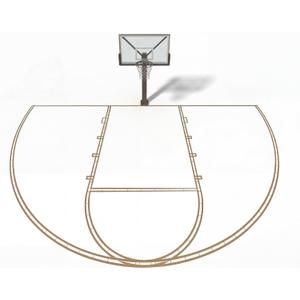 Lunmon Basketball Court Stencil Kit Marking Corrugated Cardboard for Gym Asphalt Concrete Driveway Home and Local Park No Paint Included
