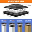 APONUO Solar Post Cap Lights with 8 RGB Solid Colors & Multicolor Flow - 12 Pack 6x6 Post Cap Solar Light, IP65 Waterproof - Fits 4x4 5x5 6x6 Wood & Vinyl Posts - Black