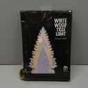 Supergorea Wooden Christmas Tree Tabletop Decor, LED Wood Craft Christmas Trees Light 2AA Battery Powered 13 inch for Xmas Home Decorations(Indoor)