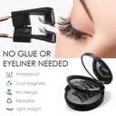 Magnetic Eyelashes with Applicator, 4 Pairs Reusable 3D False Lashes Natural Look, No Glue or Eyeliner Needed, Water Resistant Lightweight Makeup Kit for Daily Wear