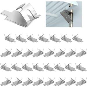 920158 Freezer Shelf Clips [32 Pack] Stainless Steel Refrigerator Shelf Clips, Commercial Refrigerator Shelf Clips, Refrigerator and Freezer Shelf Support Clips by Cenipar