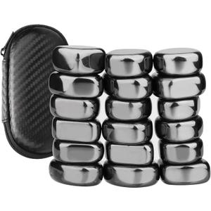 Fidget Slime Putty Magnet Ferrite Putty Fridge Large 18 PCS Hematite Magnetic Stones for Adults Stress Relief Fidget Toy, Refrigerator Magnets for Home Office, Christmas Stocking Stuffer Fillers (Black)