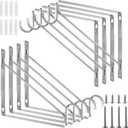 8 Pack Heavy Duty Closet Rod Brackets Holder 11 x 11 x 1 Inch, Electroplated Silver Closet Rod Support Bracket Steel Closet Rod Holders, Wall Mounted Shelf and Rod Support Bracket