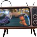 UnnFiko Wireless Bluetooth Speakers Retro TV Style Stand Holder, Cartoon Desktop Bracket Desk Mount, Universal for Samsung iPhone 12 13 14 11 Pro Max (TV Brown Bluetooth)