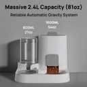 Automatic Cat Feeder and Water Dispenser Set, 2-in-1 Gravity Food Bowl Station for Small Medium Cats Dogs Puppy Kitten Rabbits, Auto Feeding Supplies