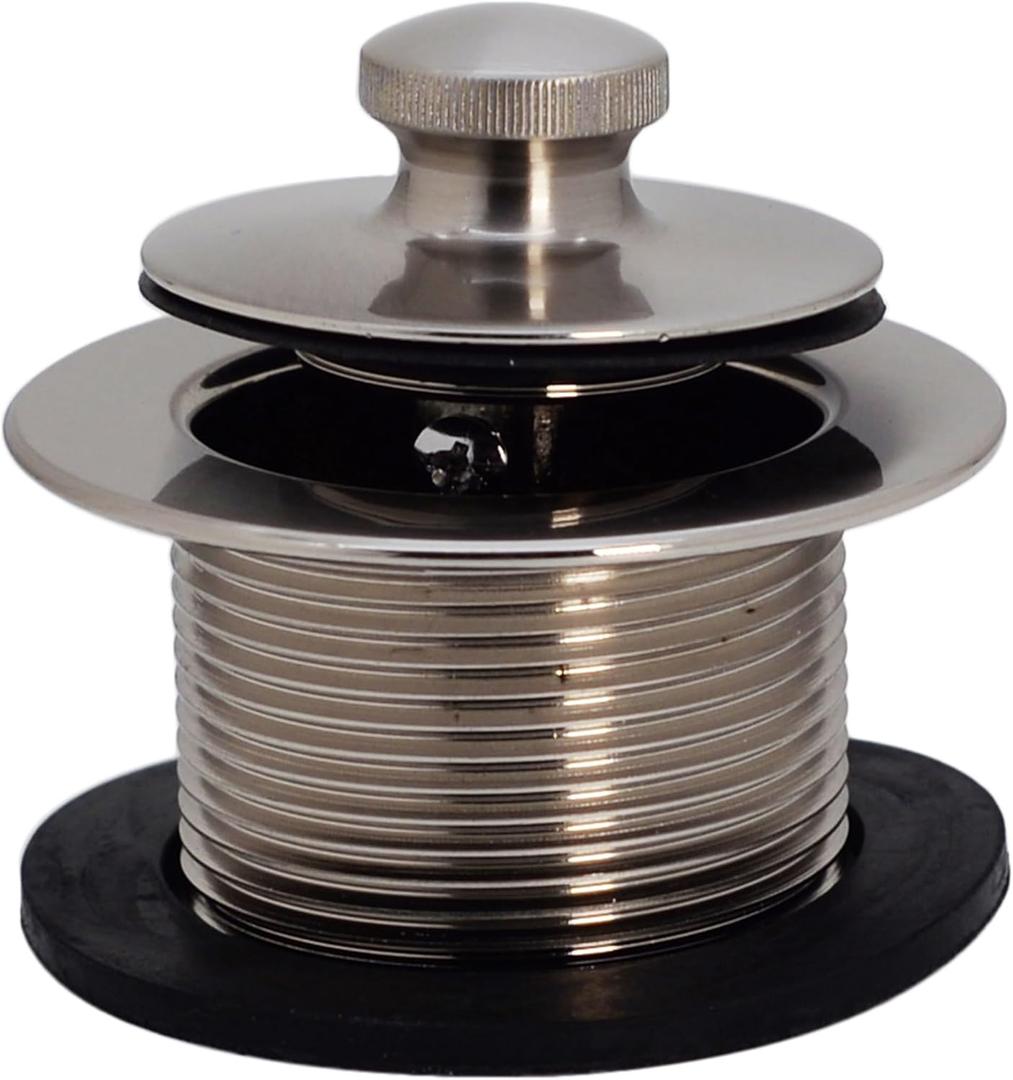 Westbrass D3324-07 1-1/2" NPSM Pull & Drain Bathtub Plug, Coarse Thread, Satin Nickel