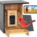 Birdfy Smart Bird Feeder with Camera, High-End Bamboo, Solar Powered, 2K HD Live Stream, Auto Capture Birds & Notify in Time, AI Recognition, Ideal Present for Bird-Watching&Learning