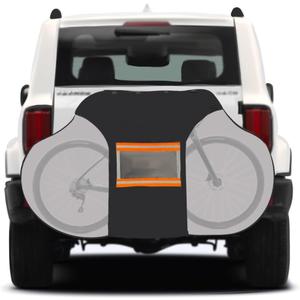 AMBARI Bike Cover for Transport on Rack, Waterproof Bicycle Cover for 2 Bikes on Car Rear, Durable & Windproof with Elastic Straps and Tail Light Visibility for Safe Travel