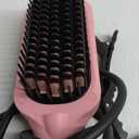 Hair Straightener Brush, 30s Fast Heated Negative Ionic Hair Straightening Brush, Global Voltage, 16 Temp Modes, Anti-Frizz & Anti-Scald & Auto Temperature Lock & Auto-Off Function-Pink
