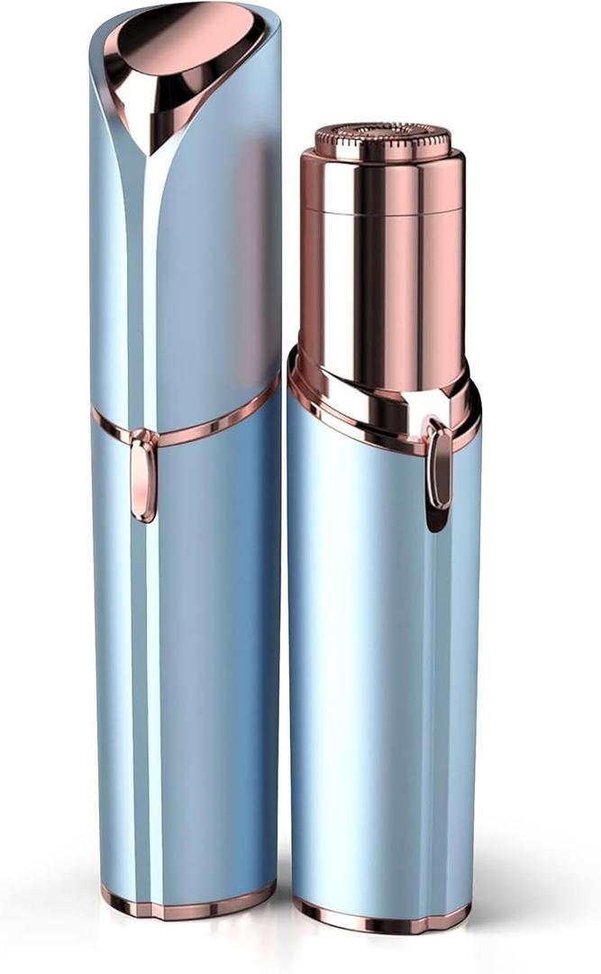 Facial Hair Remover for Women - as Seen on TV Painless Face Shaver - Electric Hair Removal Device for Face Lips Peach Fuzz with Light (Blue)