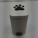 Dog Poop Trash Can Outside, 5L/1.3 Gal Dog Poop Bucket with Lid, Foot Pedal, Dog Waste Container with 40 Bags, Lid Soft Close for Pet, White