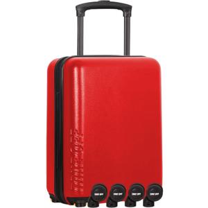 Take OFF Luggage 3.0 - Personal Item, 18x14x8 Inches, Underseat Suitcase with Removable Wheels, Hard Shell Luggage, Small Carry On Overnight Weekender, Airport & Travel Essentials, TSA Approved, Red