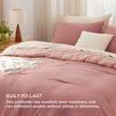 Bedsure Full Comforter Set, Pink Clay Soft Prewashed Bedding for All Seasons, 3 Pieces GentleSoft Bed Set, 1 Lightweight Comforter (82"x86") and 2 Pillowcases (20"x26")