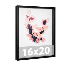 Califortree Large 16x20 Shadow Box Frame with Soft Linen Back - Jersey Frame Memory Display Case, 12 Push Pins Included, Black