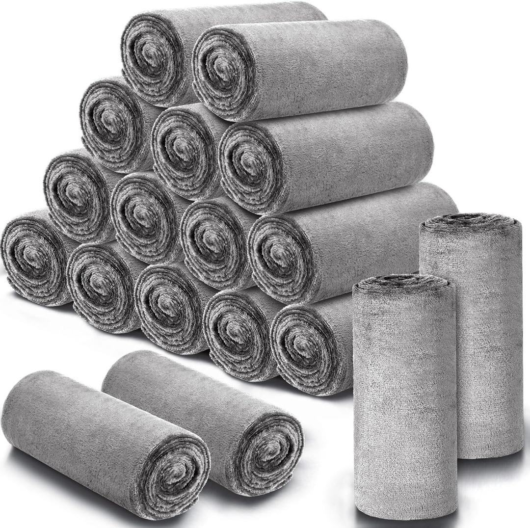 SmoothNovelty 18 Pieces Throw Blankets Bulk for Wedding 50 x 60 Inch Soft Warm Lightweight Flannel Fleece Blankets Bulk Spring Wedding Favors for Guests Homeless Gift Couch Sofa Bed(Dark Gray)