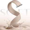 Zedoli Sport Solo Loop Band Compatible with Apple Watch Bands Women Men, Stretchy Soft Silicone Elastic Strap for iWatch Milk Tea, 44/45/46/49/42mm(Series 3)M: 6.93"-7.48"