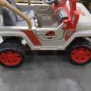 Power Wheels Jurassic Park Jeep Wrangler Ride-On Battery Powered Vehicle with Dinosaur Sounds & Lights for Preschool Kids Ages 3+ Years