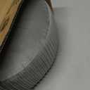 LUE BONA Small Curved Foot Stool with Handle, Gray Velvet Footstool and Ottomans, Modern Foot Rest with Wooden Legs, Step Stool with Padded Seat for Couch, Living Room