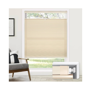 No Tools No Drill Cordless Cellular Shades, Top Down Bottom Up (TDBU) Honeycomb Shades for Home, Light Filtering Thermal Insulation Blinds for Windows, 48" W x 64" H, Beige