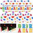 2025 Graduation Party Supplies 150 Count, Congrats Grad Plates Class of 2025 Paper Dinner Dessert Plates 3 Ply Napkins Disposable Tableware for Hats Off Graduation Party Decorations, White
